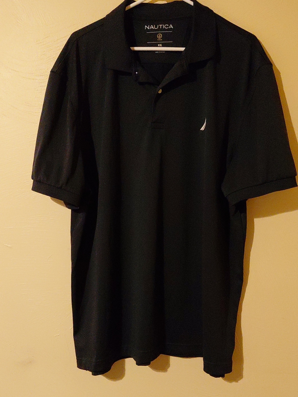 Nautica Black Polo with White Sail Logo